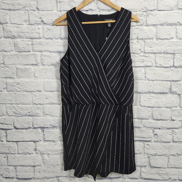 White House Black Market Surplice Striped Romper - Picture 4 of 12